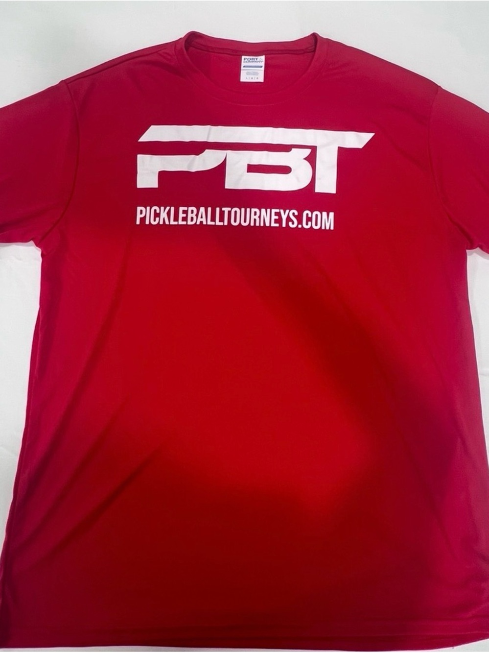 Port and Company Red PBT Logo Short Sleeve Tee